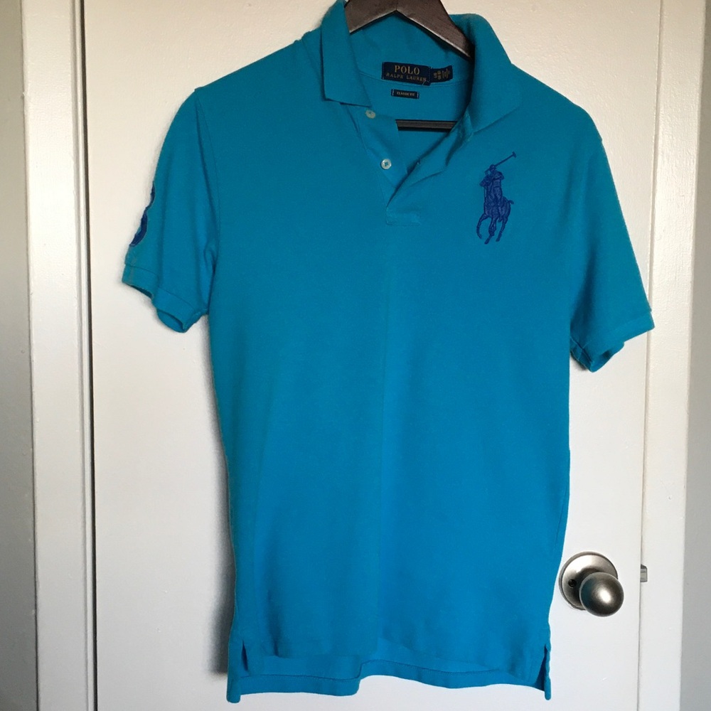 POLO Ralph Lauren Turquoise Polo Shirt, Big Pony, L